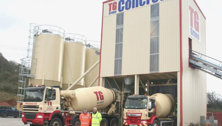 L-R: TG Concrete general manager Dave Morris and TG group managing director Tudor Griffiths at the new plant TG Concrete