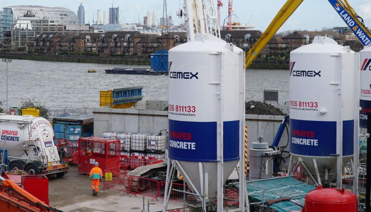 CEMEX are supplying more than 40,000 tonnes of sprayed concrete for a section of the Thames Tideway Tunnel CEMEX sprayed concrete