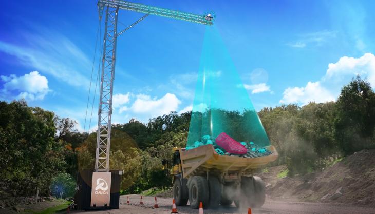 A FRAGTrack Gantry installation detecting oversize (visualization) FRAGTrack Gantry