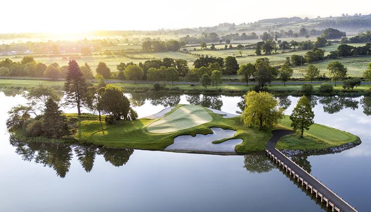 The spectacular 17th green at the JCB Golf and Country Club JCB Golf and Country Club