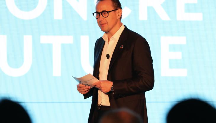 GCCA chief executive Thomas Guillot speaking at this week's CEO Gathering in Atlanta Thomas Guillot