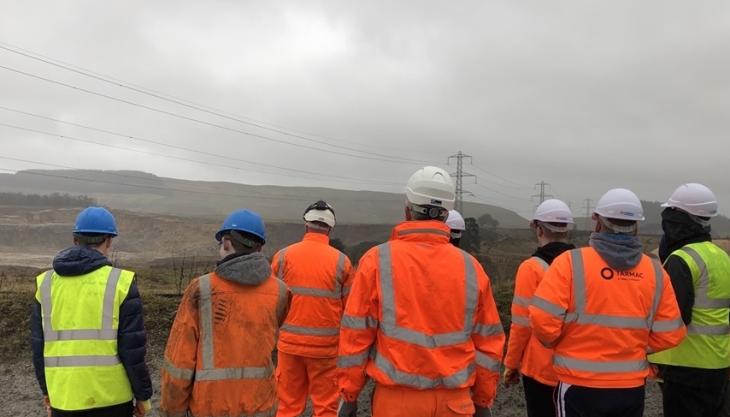 Young people witnessing a blast at Douglasmuir Quarry TIGERS on site
