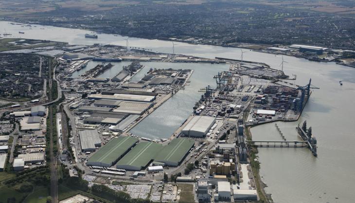 Aerial view of Tilbury Docks. Photo: Port of Tilbury Tilbury Docks