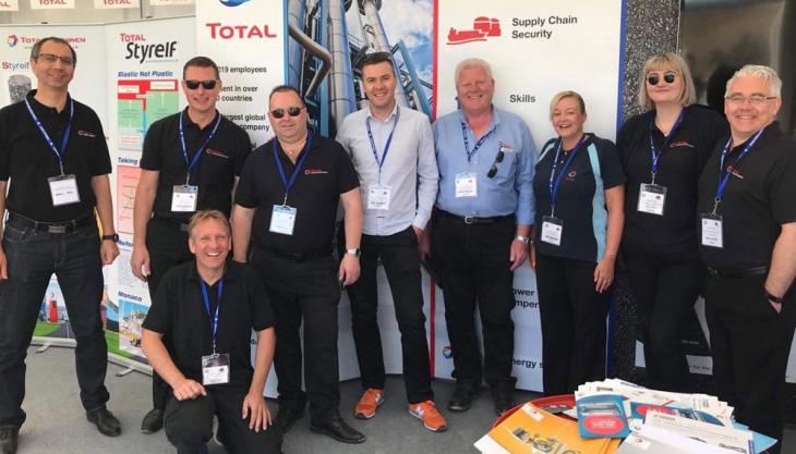 Total team on their stand at Hillhead 2018 Total team at Hillhead