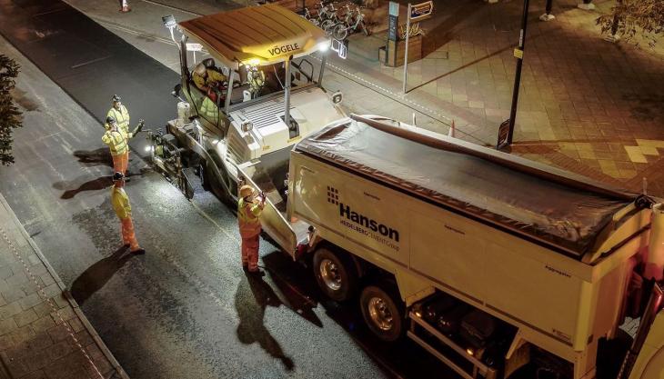 Resurfacing of Victoria Road in Ferndown ahead of stage seven of the Tour of Britain Hanson