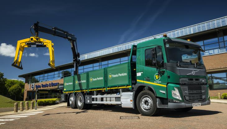 Travis Perkins are investing in approximately 170 Volvo FM 330 6x2 rear-steer rigids, for delivery between now and the end of 2023 Volvo FM 330 6x2 rear-steer rigid