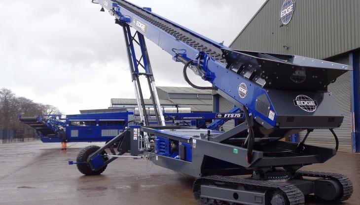 The new TSR80 tracked radial stockpiler from EDGE Innovate TSR80 tracked radial stockpiler