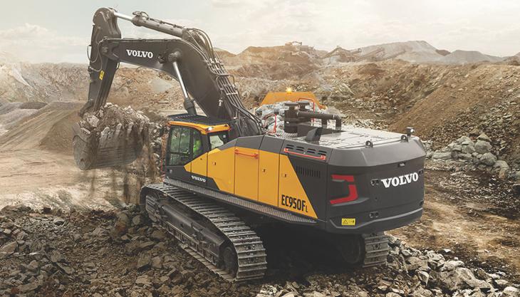 The 95-tonne Volvo EC950F will be on show for the first time in Great Britain Volvo EC950F excavator
