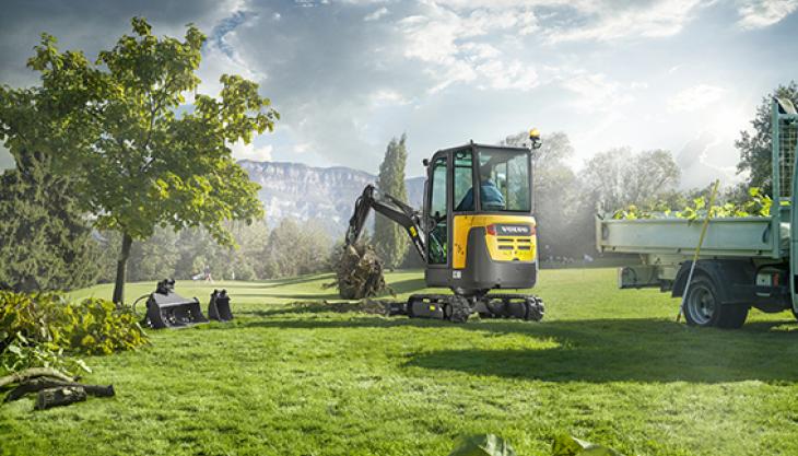 Volvo D-series compact excavator