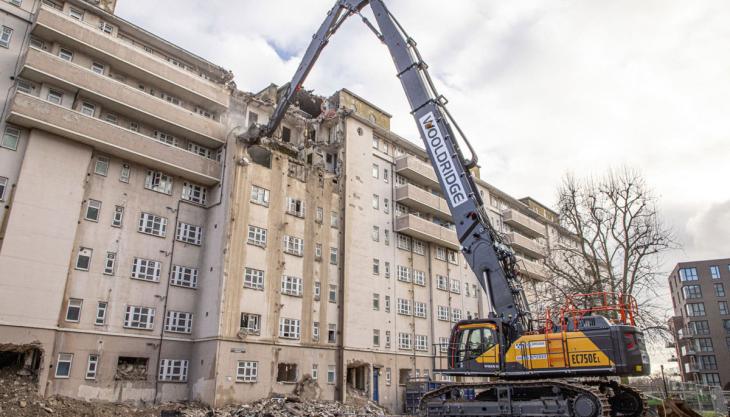 New Volvo EC750E excavator for Wooldridge Demolition Volvo EC705E high-reach excavator