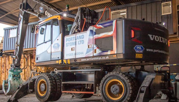 New Volvo material handler arrives at Portland Volvo EW240E material handler