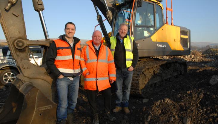 Stewart McNeish, Gerry Sweeney and Volvo area business manager Gerry Logue