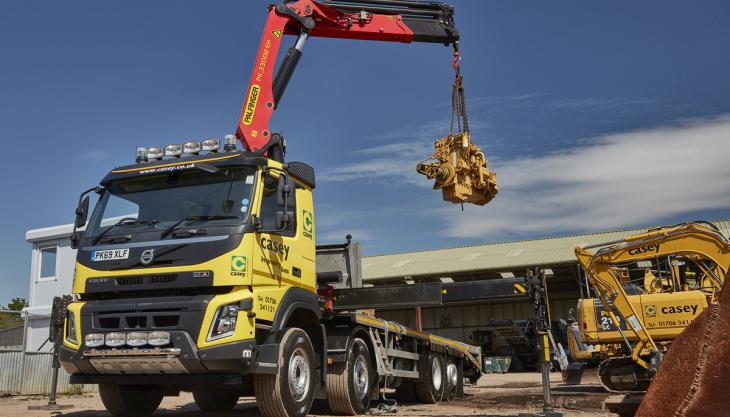 Casey Plant Hire have taken delivery of a Volvo FMX 8x2 rigid to replace an older FM9 that had been in service for 14 years Volvo FMX 8x2 rigid truck