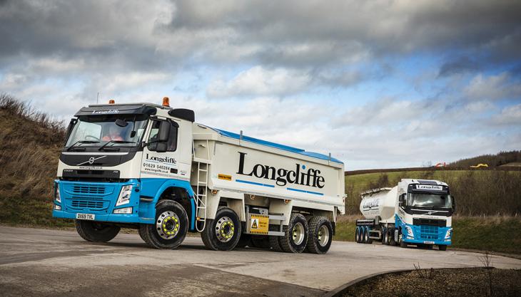 Longcliffe Quarries have added eight FH 6x2 tractor units and two FM 8x4 rigid tippers to their fleet Volvo trucks at Longcliffe Quarries