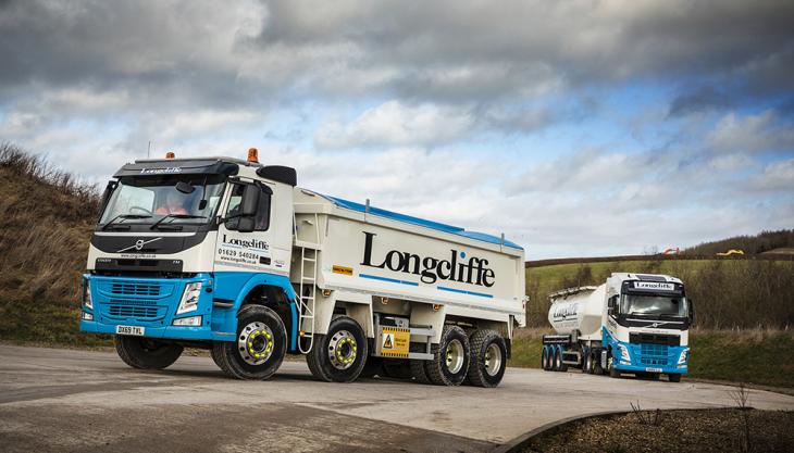 Volvo trucks at Longcliffe Quarries