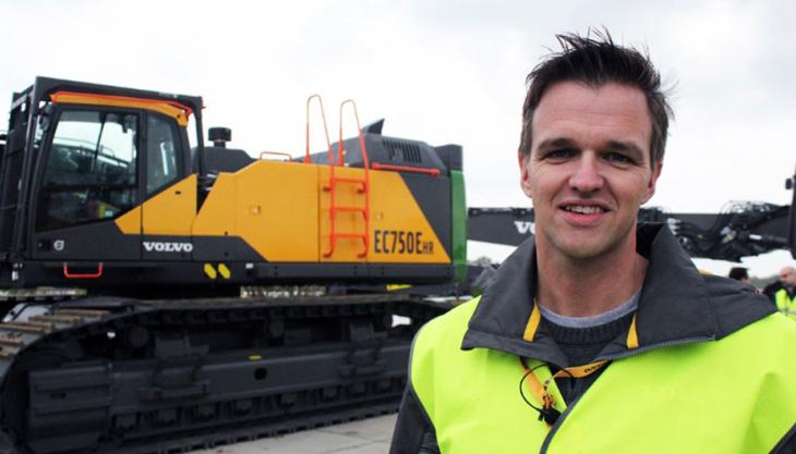 Wesley Princen with the Volvo EC750E HR demolition excavator Wesley Princen