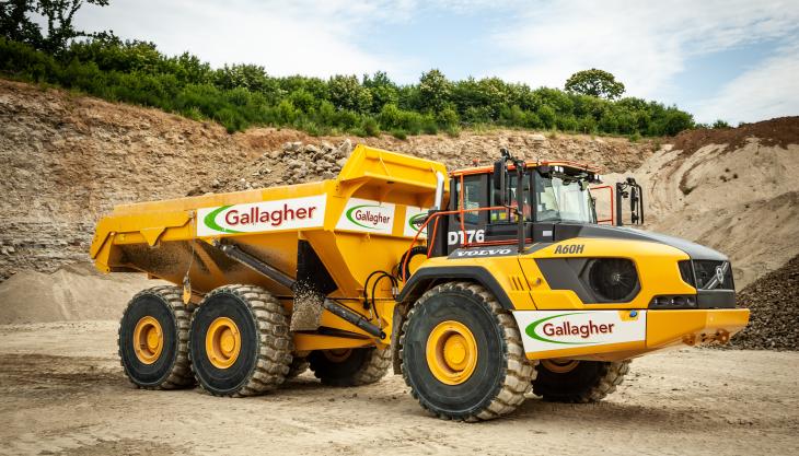 One of Gallagher Aggregates new Volvo A60H articulated haulers Volvo A60H articulated hauler