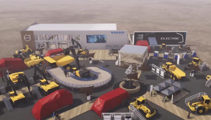 Schematic impression of the Volvo CE stand at Conexpo-Con/Agg 2020 Volvo CE exhibition stand