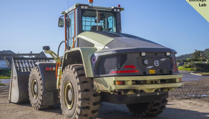 Volvo CE's prototype electric hybrid wheel loader Volvo CE's LX1 loader