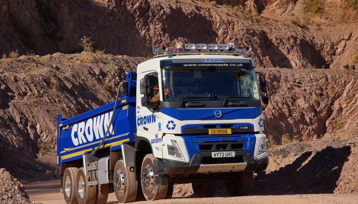 Volvo FMX 420 8x4 tippers run by Crown Waste Management 