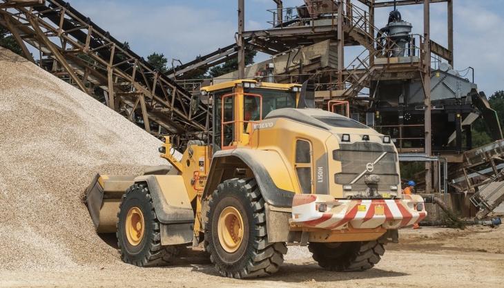One of Hills Quarry Products’ new Volvo L150H wheel loaders Volvo L150H wheel loader