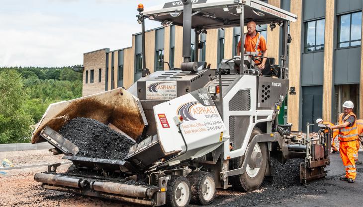 Asphalt Surfacing Ltd's new Volvo P6870C paver Volvo P6870C asphalt paver