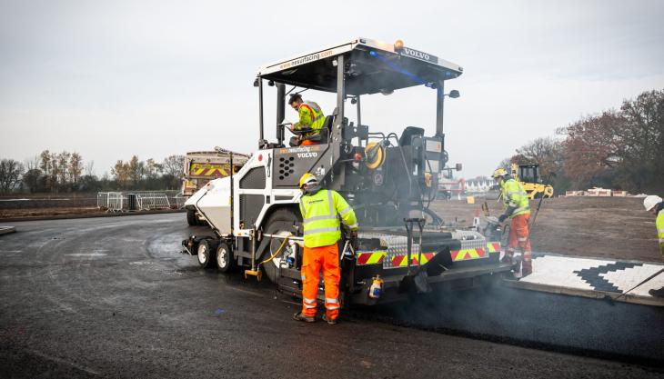 N.E Surfacing's new front-line Volvo P6870C wheeled paver Volvo P6870C paver