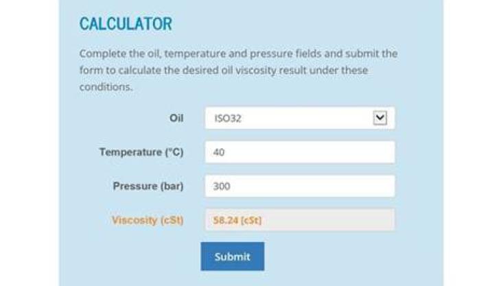 Webtec's hydraulic oil viscosity calculator app Hydraulic oil viscosity calculator app