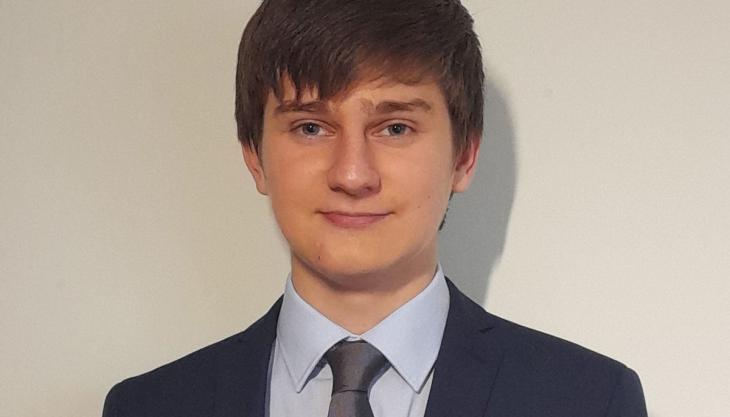 Thomas Chaplin, latest recipient of the Roy Cuthbert Scholarship Thomas Chaplin