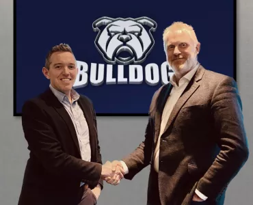 McLanahan and Bulldog handshake