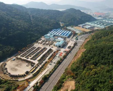 Volvo CE excavator manufacturing plant in Changwon, South Korea 