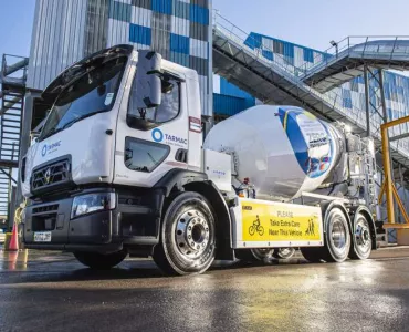 The Tarmac e-mixer at the company’s Washwood Heath plant in Birmingham