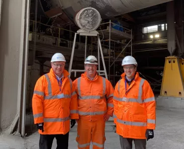 L-R: Martin Whitfield MSP, Dunbar plant manager Craig Kirkland and Daniel Johnson MSP 