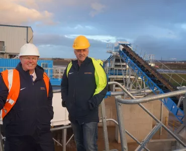 L-R: Directors Bob Borthwick and Peter Scott at the £6 million wash plant, which is still undergoing commissioning work
