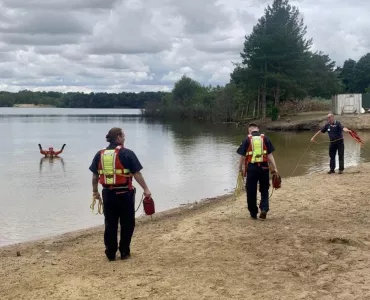 Norfolk Fire and Rescue carrying out a demonstration at Bawsey Pits