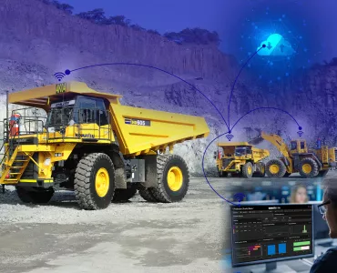 Komatsu’s Smart Quarry Site all-in-one fleet-management solution has machine mesh connectivity