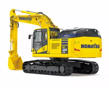 The new 20-tonne class Komatsu PC200LCE-11 electric excavator