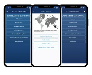 Orica’s Pocket Blast Guide app has been extended to meet the requirements of EMEA customers