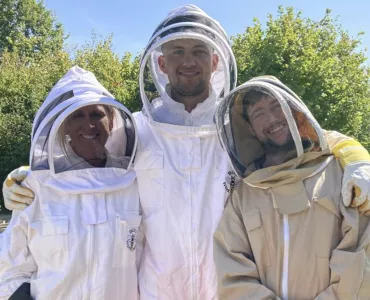 Company tanker driver and amateur beekeeper Bruce Stokes (centre) has donated three hives of bees to support the biodiversity of the Ketton cement works site