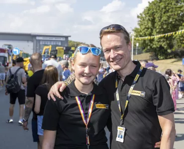 Tim Ferwerda, Finning UK managing director, celebrating the 90th anniversary at the company’s Cannock headquarters