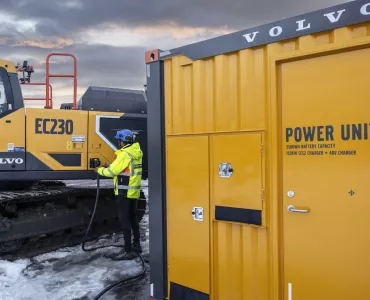 The Power Unit working with an EC230 Electric excavator