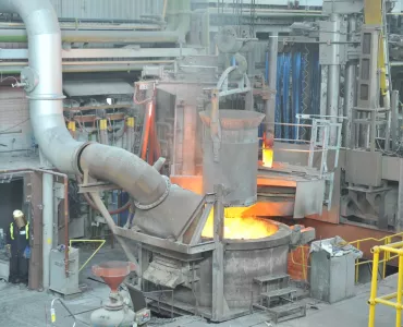 The 7-tonne electric-arc furnace at the Materials Processing Institute’s Teesside campus