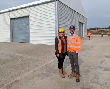 L-R: Sarah Lakin of Levenseat and Sam Roberts of Midland Rock