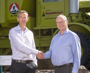 L–R: New chief executive officer Tom Longland with Peter Barkwill who will remain involved with Wainwright as a non-executive director