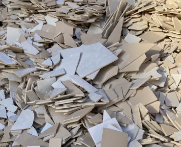 Waste ceramics and broken production scrap from Johnson Tiles’ Stoke factory will be used as an alternative raw material to make cement