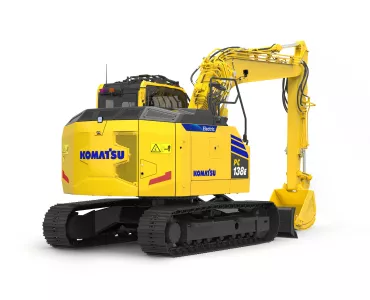 The new 13-tonne class Komatsu PC138E-11 electric excavator 