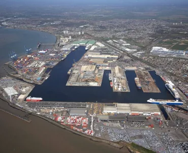 The Port of Tilbury on the river Thames