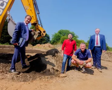 L-R: Dr Sina Rezaei Gomari; Mardin Abdalqadir; Peter Scott; and Bob Borthwick at the carbon sequestration research site