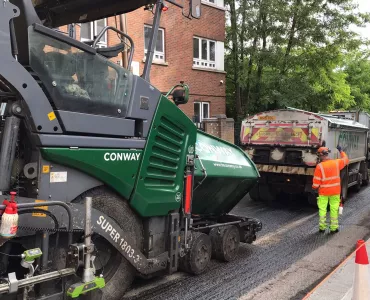 FM Conway have layed a new road surface containing 92% recycled materials – the highest percentage ever used on a UK road