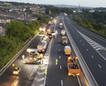 Aggregate Industries' Foamix trial on an M65 slip road in Lancashire